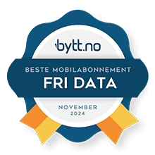 <p><strong>Bytt.no</strong> kåret «Beste og billigste mobilabonnement november 2024». Vinneren i begge kategorier for «Fri Data» er <a href="/fri-data">Chili Fri Data Basis</a></p>
<p><a href="https://www.bytt.no/mobilabonnement/privat/billigste-mobilabonnement#fri-data">Testen finner du her →</a></p>
<p>Bytt.no kåret «Beste mobile bredbånd november 2024». Vinneren i kategoriene «Lite bruk» og «Mye bruk» er Chili <a href="/hyttebredband/">Hyttebredbånd</a>. Ingen har vunnet så mange kåringer hos Bytt.no som Hyttebredbånd fra Chilimobil gjør.<br />
<a href="https://www.bytt.no/mobilabonnement/mobilt-bredband/beste-mobile-bredband#lite">Testen finner du her →</a></p>
